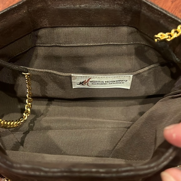 Vintage Morris Moskowitz brown and gold suede purse - Picture 3 of 7